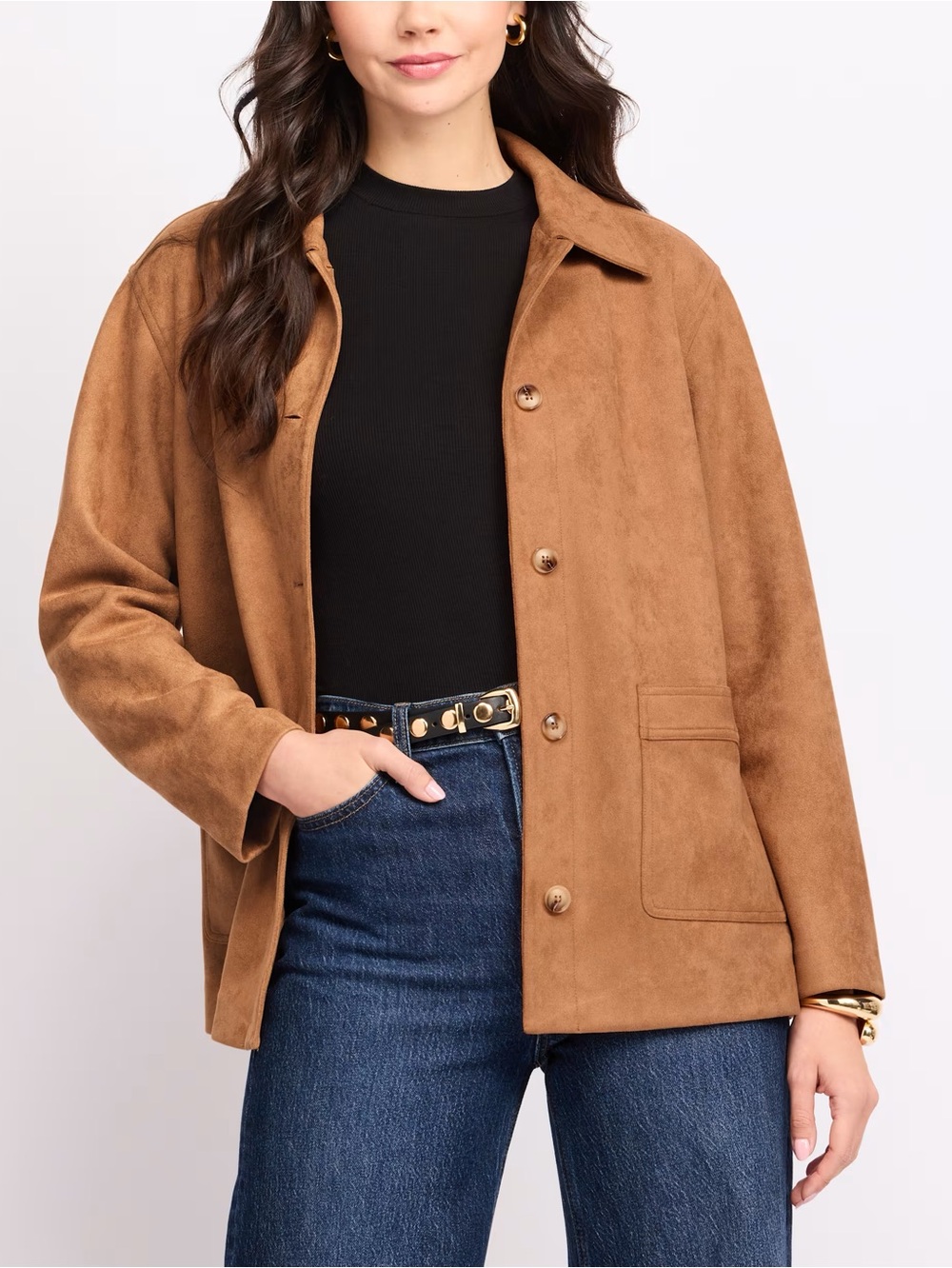 MARKET & SPRUCE Inara Faux Suede Chore Jacket